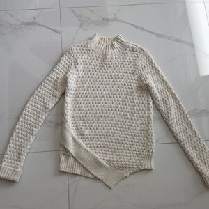 Element Ivory Textured Turtleneck Sweater